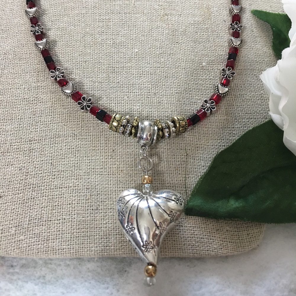 “GOTTA HAVE HEART” Handcrafted Necklace. One Only!
